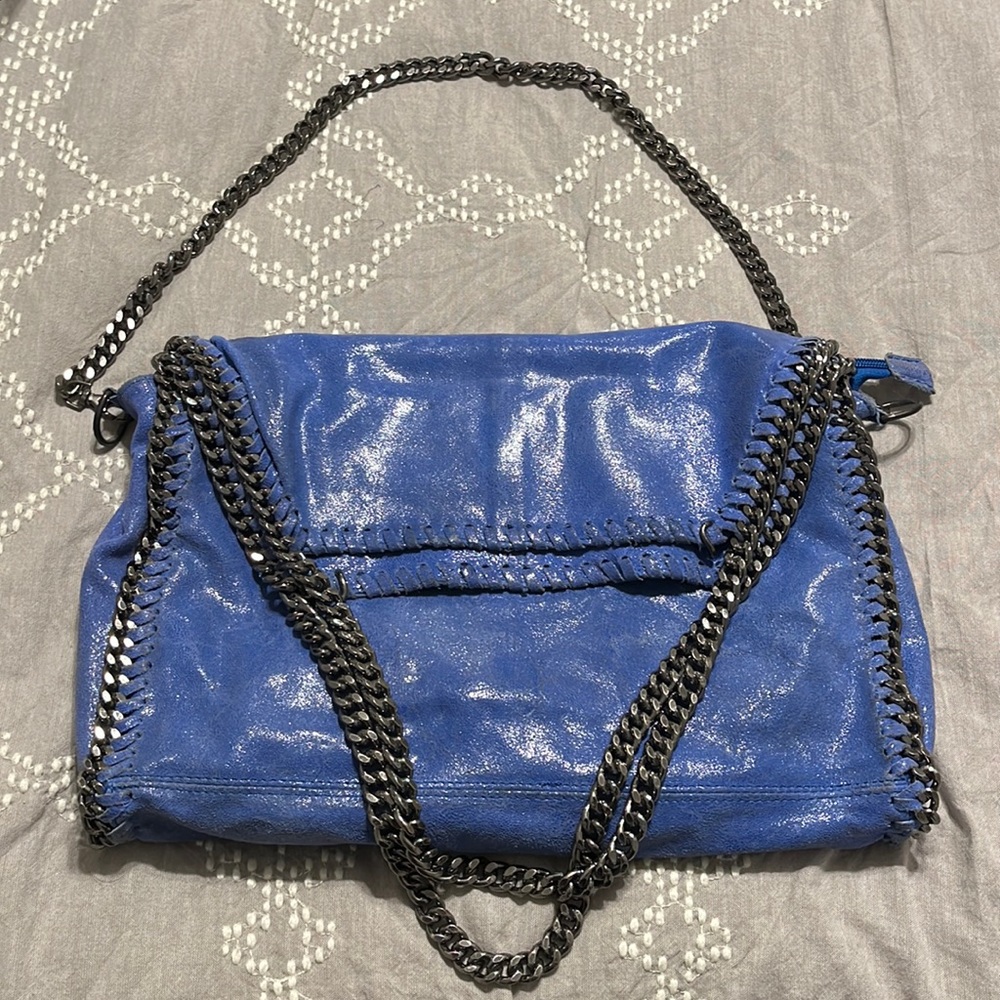 Made in Italy- leather royal blue shoulder bag